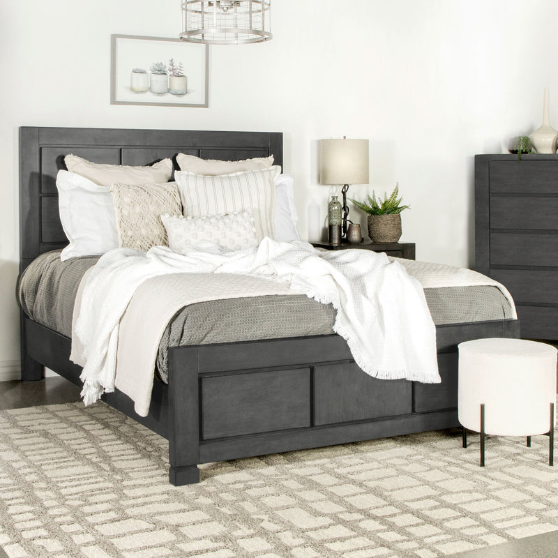 Lorenzo Rectangular Panel Bed Dark Grey