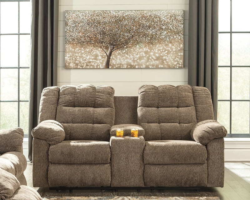 Workhorse Reclining Loveseat with Console