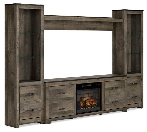 Trinell 4-Piece Entertainment Center with Electric Fireplace