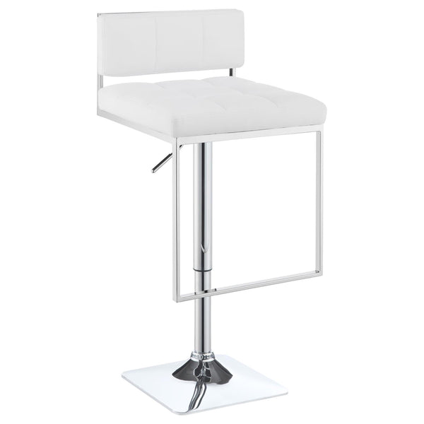 Alameda Adjustable Bar Stool White and Chrome image