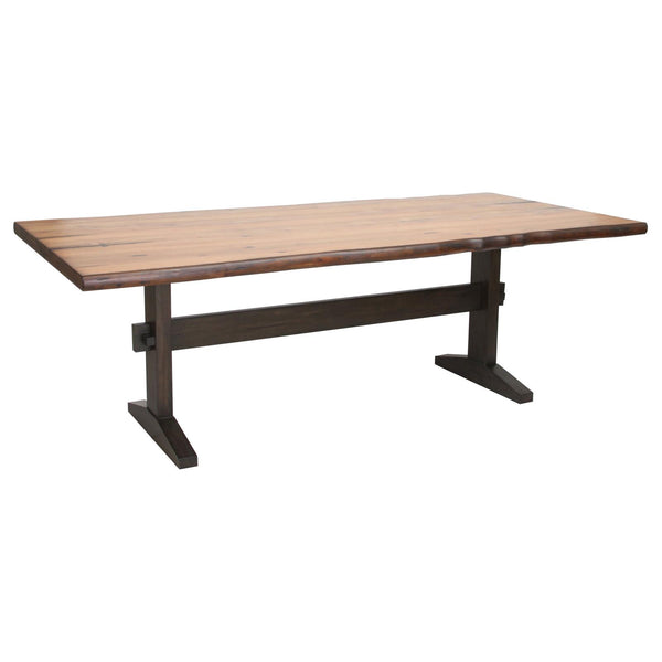 Bexley Live Edge Trestle Dining Table Natural Honey and Espresso image