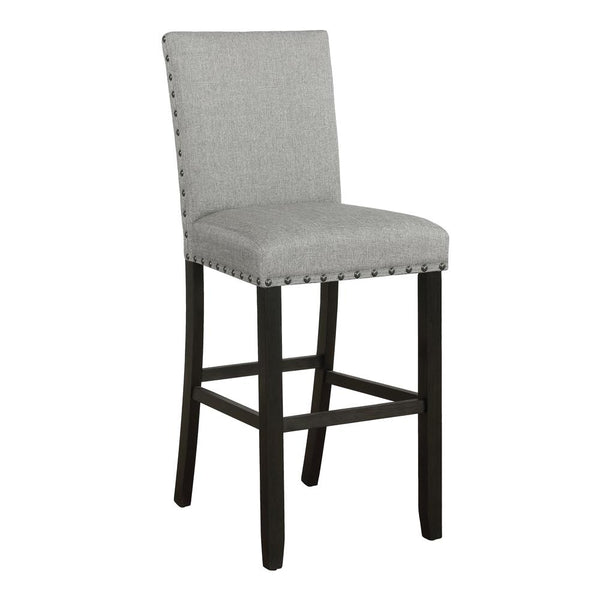 Kentfield Solid Back Upholstered Bar Stools Grey and Antique Noir (Set of 2) image