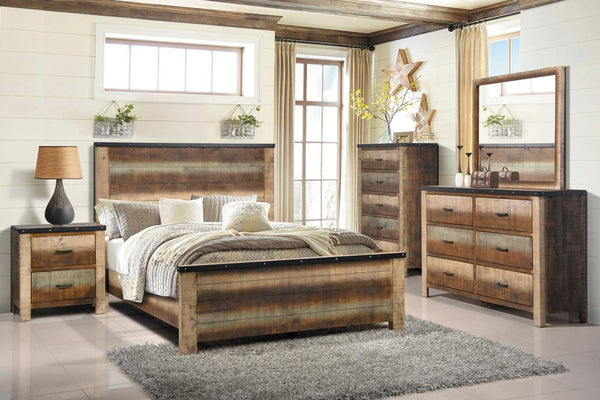 Sembene Bedroom Set Multicolor and Antique Multi image