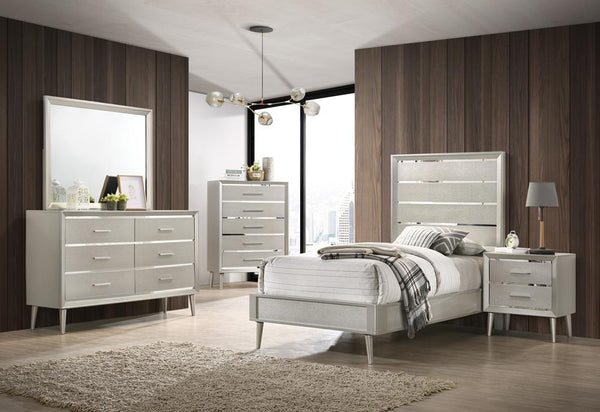 Ramon 5-piece Twin Panel Bedroom Set Metallic Sterling image