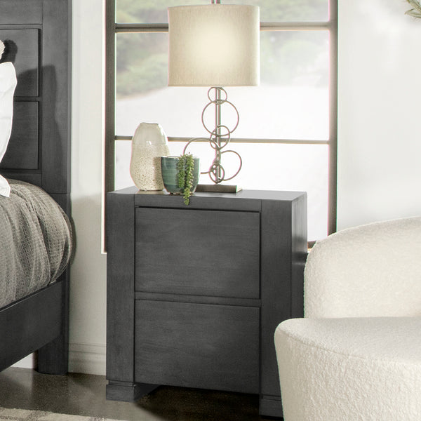 Lorenzo 2-drawer Nightstand Dark Grey image