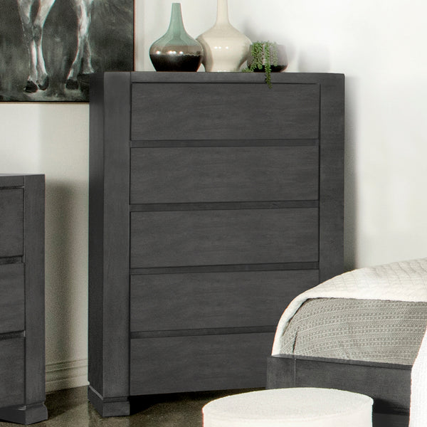 Lorenzo 5-drawer Chest Dark Grey image