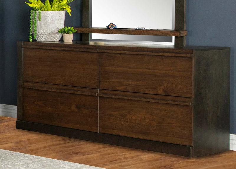 Azalia 4-drawer Dresser Black and Walnut image