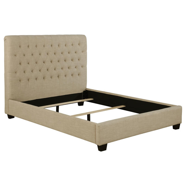 Chloe Tufted Upholstered Eastern King Bed Oatmeal image