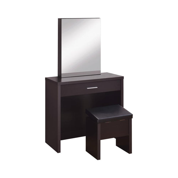 Harvey 2-piece Vanity Set with Lift-Top Stool Cappuccino image