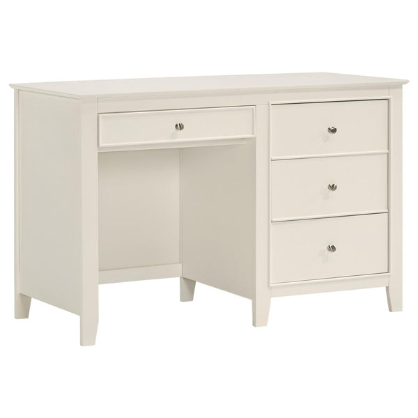 Selena 3-drawer Computer Desk Storage Cream White image