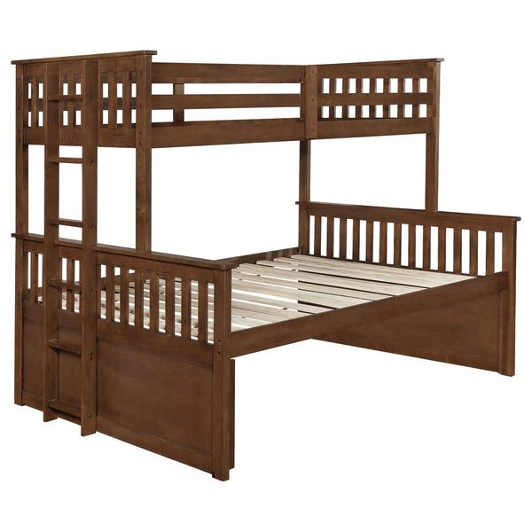 Atkin Twin Extra Long over Queen 3-drawer Bunk Bed Weathered Walnut image