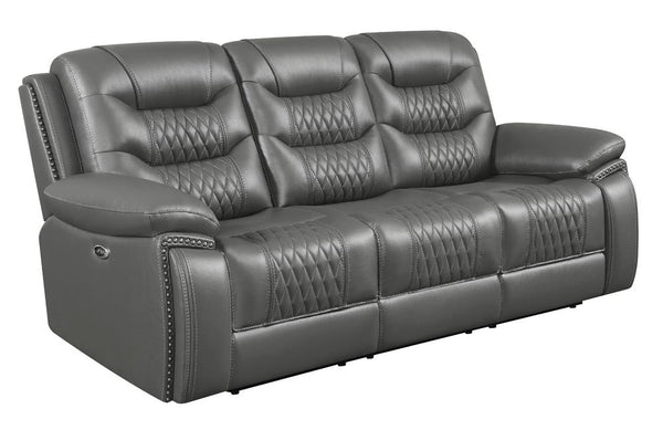 Flamenco Tufted Upholstered Power Sofa Charcoal image