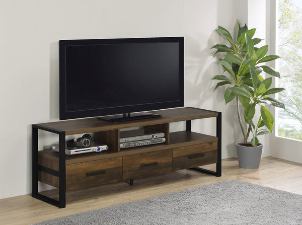 James 3-drawer Composite Wood 60" TV Stand Dark Pine image