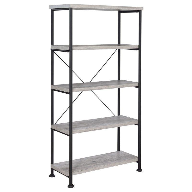 Analiese 4-shelf Bookcase Grey Driftwood image