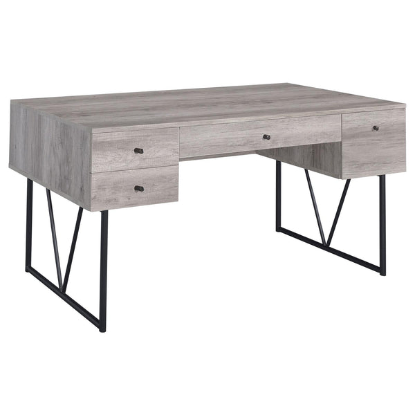 Analiese 4-drawer Writing Desk Grey Driftwood image