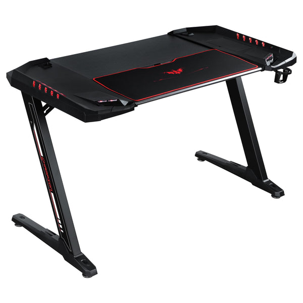 Ardsley Z-framed Gaming Desk with LED Lighting Black image