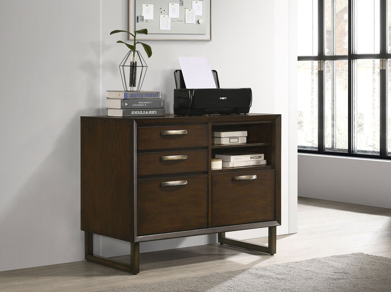 Marshall 4-drawer File Cabinet Dark Walnut and Gunmetal image