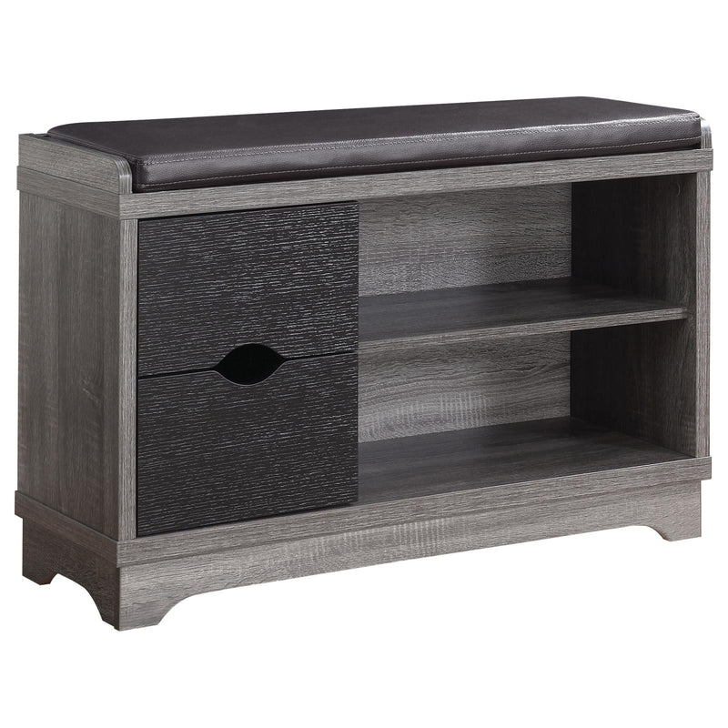 Aylin 2-drawer Storage Bench Medium Brown and Black image