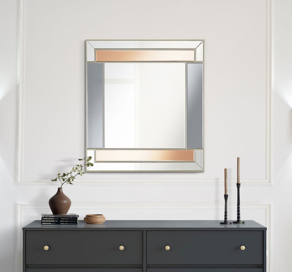 Braylin Rectangular Wall Mirror Champagne and Grey image